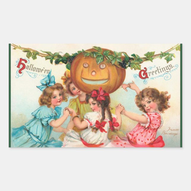 Vintage Halloween Pumpkin Stickers (Front)