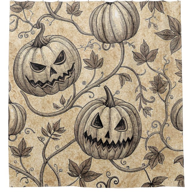 Vintage Halloween Pumpkin Vine Pattern (Front)