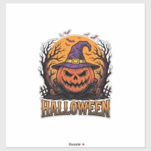 Vintage Halloween Pumpkin Witch Hat Graphic_1