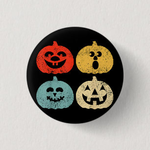Vintage Halloween Pumpkin Women, Men, Kids, Funny 1 Inch Round Button