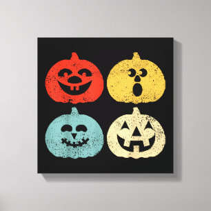 Vintage Halloween Pumpkin Women, Men, Kids, Funny Canvas Print