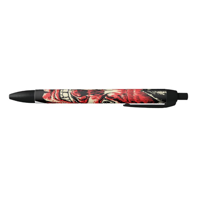 Vintage Halloween Red Devil Head Black Ink Pen (Bottom)