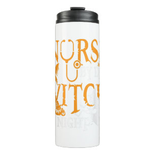 Vintage Halloween, Retro Halloween, Pumpkins, Blac Thermal Tumbler