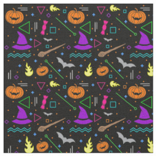 vintage halloween retro memphis 1980s fabric