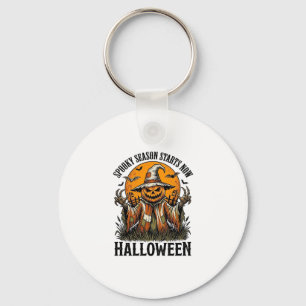 Vintage Halloween Scarecrow Pumpkin Witch Shirt_1 Keychain