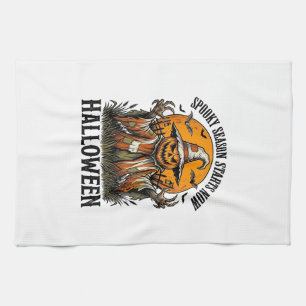 Vintage Halloween Scarecrow Pumpkin Witch Shirt_1 Kitchen Towel