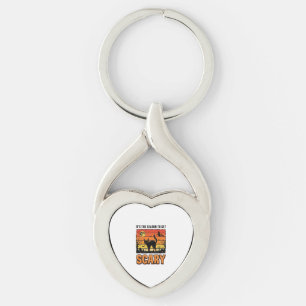 Vintage Halloween Scary Cat Witch Shirt Design_1 Keychain