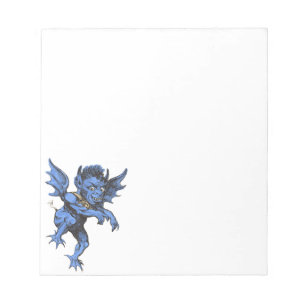 Vintage Halloween, Scary Evil Gargoyle Demon Notepad