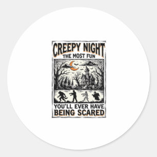 Vintage Halloween Scary Fun Horror Shirt Design_1 Classic Round Sticker