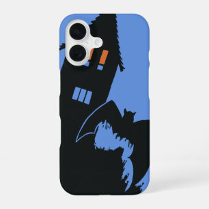 Vintage Halloween, Scary Haunted House and Witch iPhone 16 Case