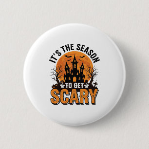 Vintage Halloween Scary Season Haunted Castle Shir 2 Inch Round Button