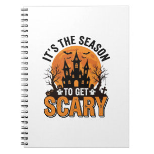 Vintage Halloween Scary Season Haunted Castle Shir Notebook