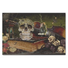 Vintage Halloween Scene Decoupage Skull Ephemera 