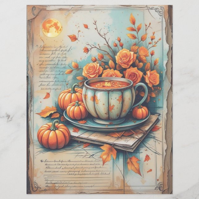 Vintage Halloween Scrapbook Paper (Front)