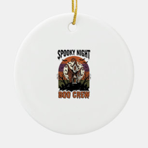 Vintage Halloween Shirt Boo Night Haunted House Ar Ceramic Ornament