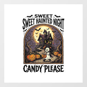 Vintage Halloween Shirt Candy Night Haunted House_ Window Cling