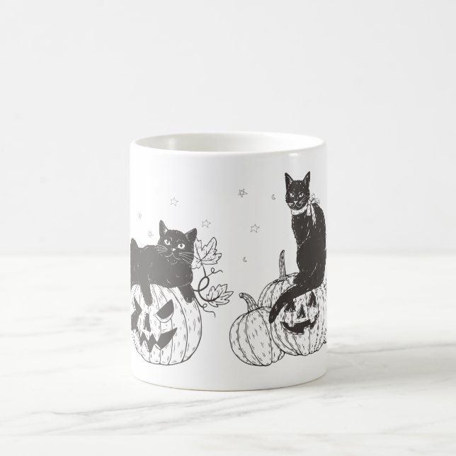 Vintage Halloween Shirt, Halloween Sweatshirt, Cat Coffee Mug (Center)