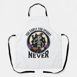 Vintage Halloween Shirt Skeleton Moon Haunted Hous Apron
