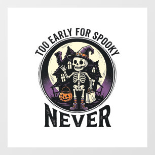 Vintage Halloween Shirt Skeleton Moon Haunted Hous Window Cling