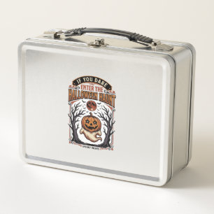 Vintage Halloween Shirt Spooky Engraved Pumpkin Gh Metal Lunch Box