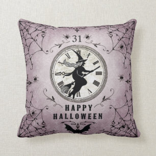 Vintage Halloween Silhouette Witch pillow