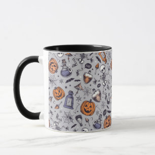 Vintage Halloween Skeleton and Potions Pattern Mug