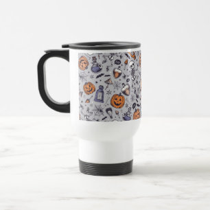 Vintage Halloween Skeleton and Potions Pattern Travel Mug