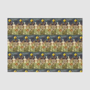 Vintage Halloween skeleton pumpkin party tissue Tissue Paper
