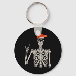 Vintage Halloween Skeleton Rock On Hand Skeleton M Keychain