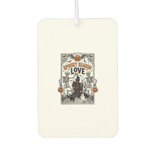 Vintage Halloween Skeleton Spooky Season Love Shir Air Freshener