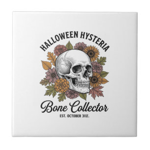 Vintage Halloween Skull Bone Collector Shirt Desig Tile