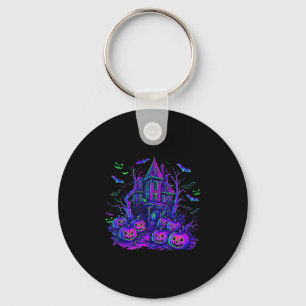 Vintage Halloween Soky Scene Retro Pumpkin Y Seaso Keychain