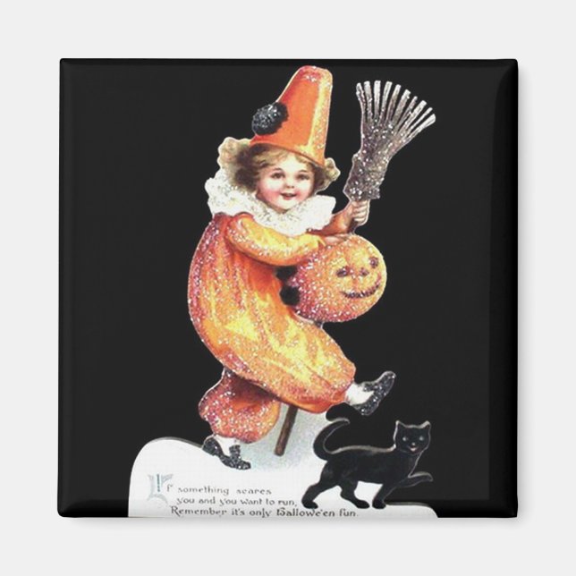 Vintage Halloween Sparkling Costume Party Magnet (Front)