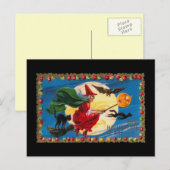 Vintage Halloween Spirit Witch Postcard | Zazzle