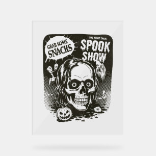 Vintage Halloween Spook Show Acrylic Sign