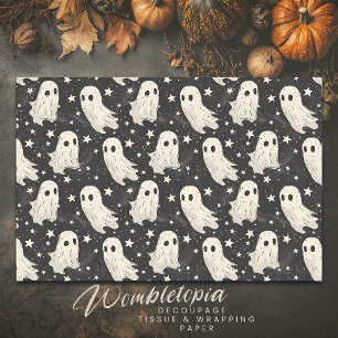 Vintage Halloween Spooky Ghosts & Stars Pattern Tissue Paper