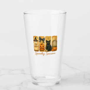 Vintage Halloween Spooky Season, cute ghost floral Glass
