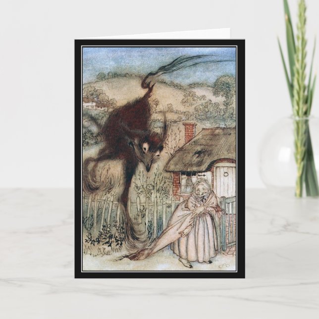 Vintage Halloween Spooky Witch Arthur Rackham  Card (Front)