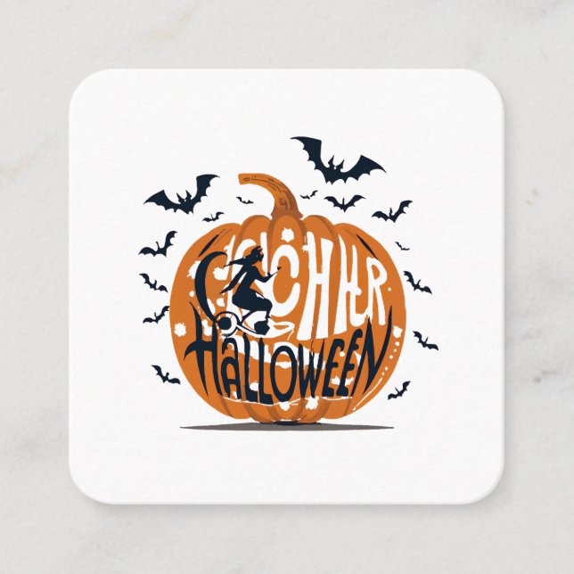 Vintage halloween  square business card (Front)
