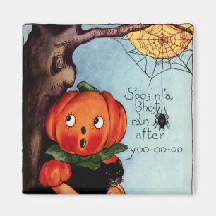 Vintage Halloween Square Magnet