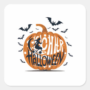 Vintage halloween  square sticker