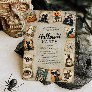 Vintage Halloween Stamp Adult Party Invitation