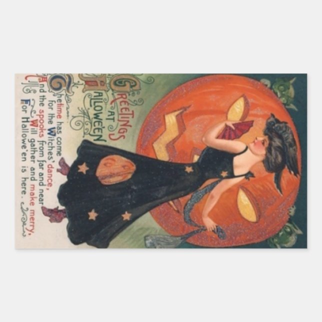 Vintage Halloween Sticker (Front)