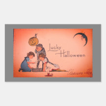 VINTAGE HALLOWEEN STICKER RECTANGLE