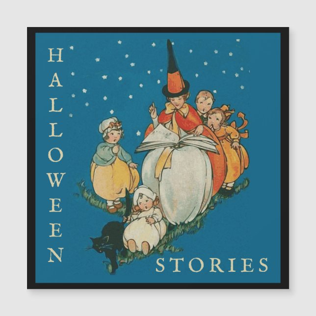 Vintage Halloween Storytime Little Witch Black Cat (Front)