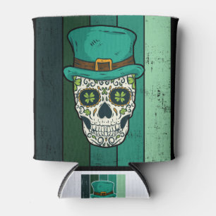 Vintage Halloween Sugar Skull Saint Patricks Day Can Cooler