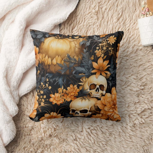  Vintage Halloween Throw Pillow (Blanket)