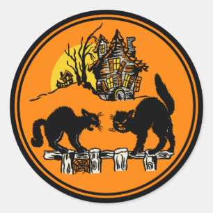 Vintage Halloween Trick Or Treat Sticker