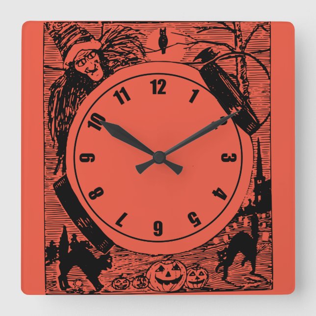 Vintage Halloween Wall Clock (Front)