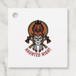 Vintage Halloween Warrior Engraving Graphic for Wh Favour Tags